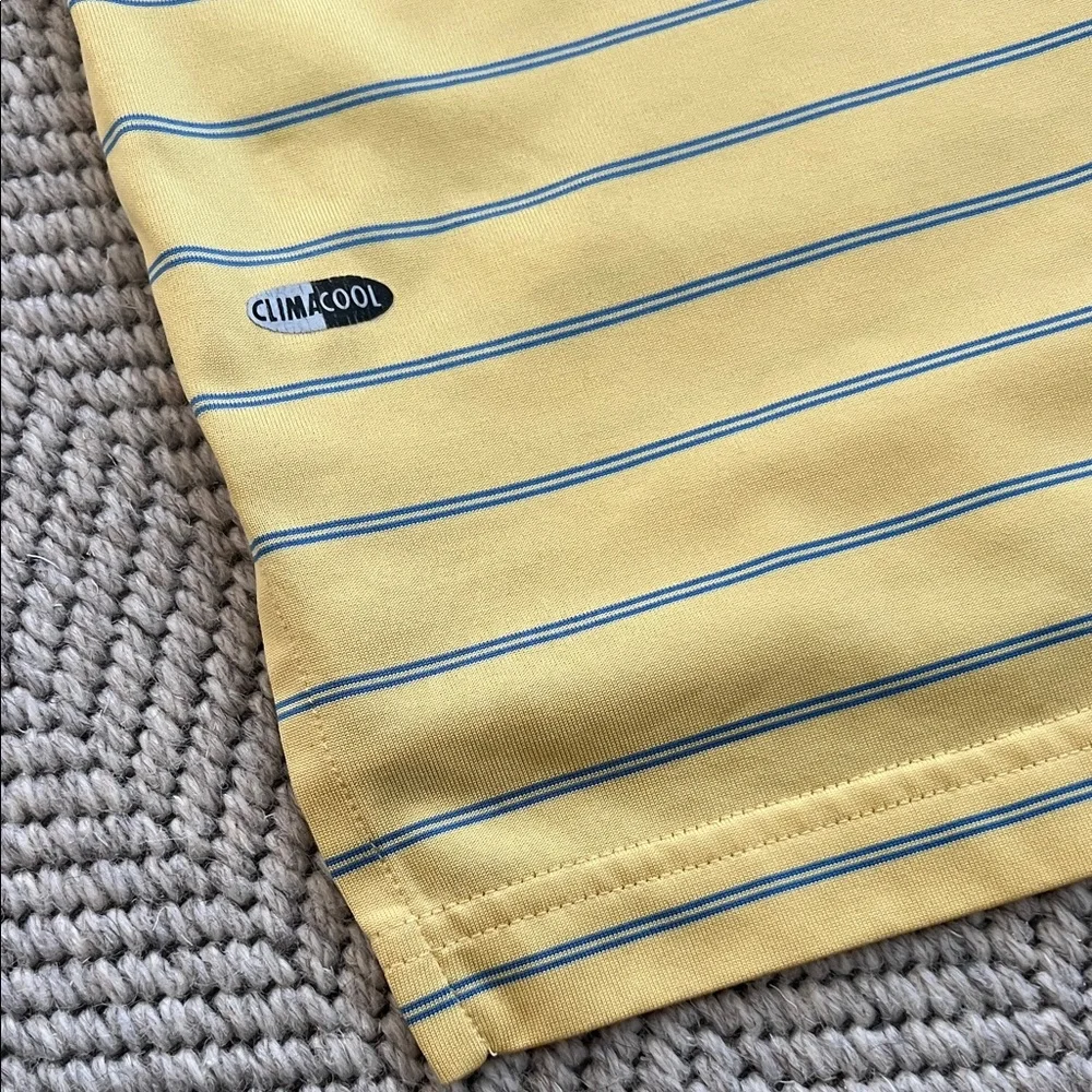 adidas Yellow Polo with Blue Stripe Details